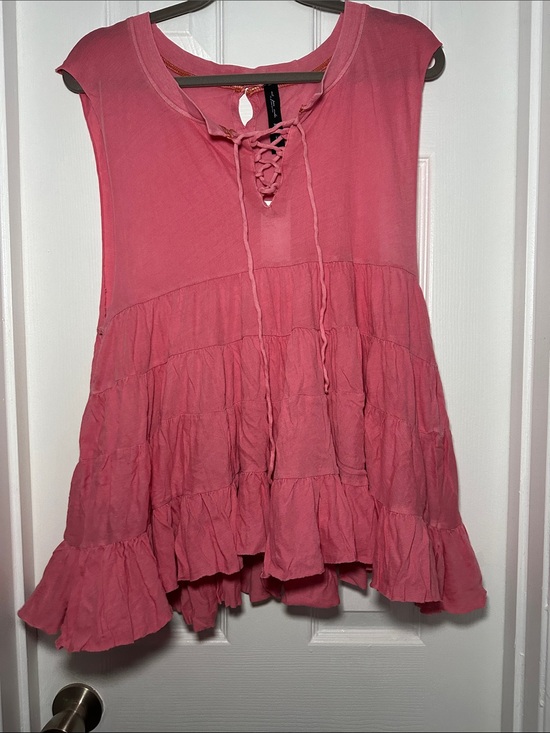 Urban Outfitters Pants - Urban Outfitters Rose Lace-Up Tiered Ruffle romper